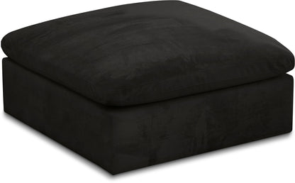 Cozy Velvet Modular Fiber Filled Comfort Overstuffed Ottoman