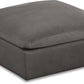 Cozy Velvet Modular Fiber Filled Comfort Overstuffed Ottoman