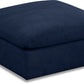 Cozy Velvet Modular Fiber Filled Comfort Overstuffed Ottoman