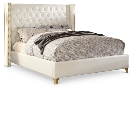 Soho White Bonded Leather Bed