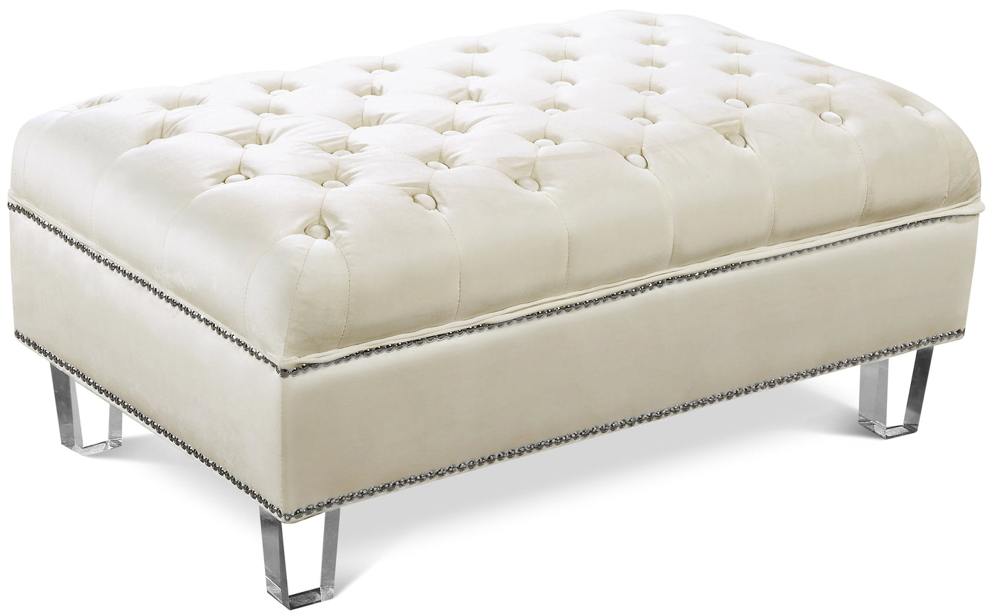 Lucas Velvet Ottoman