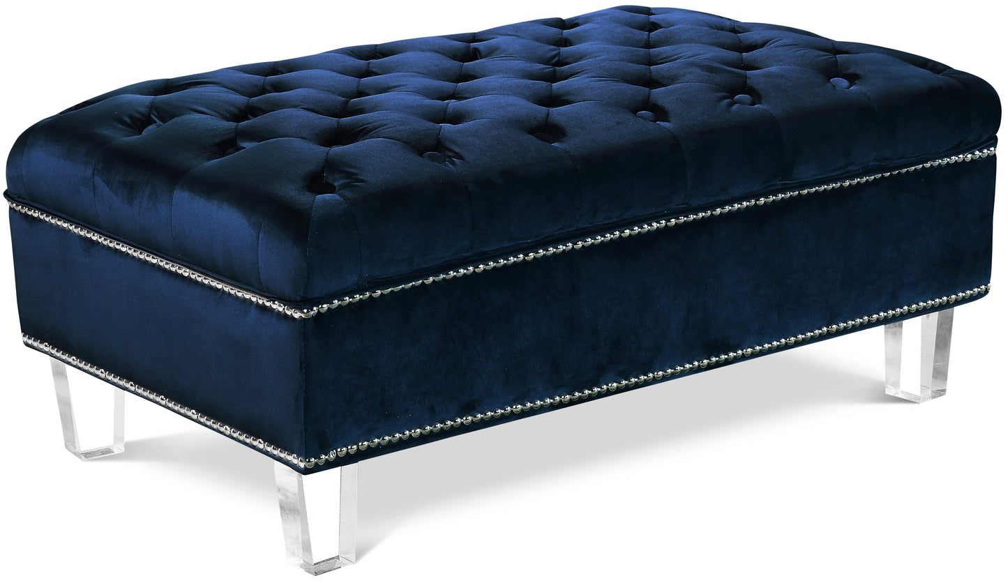 Lucas Velvet Ottoman