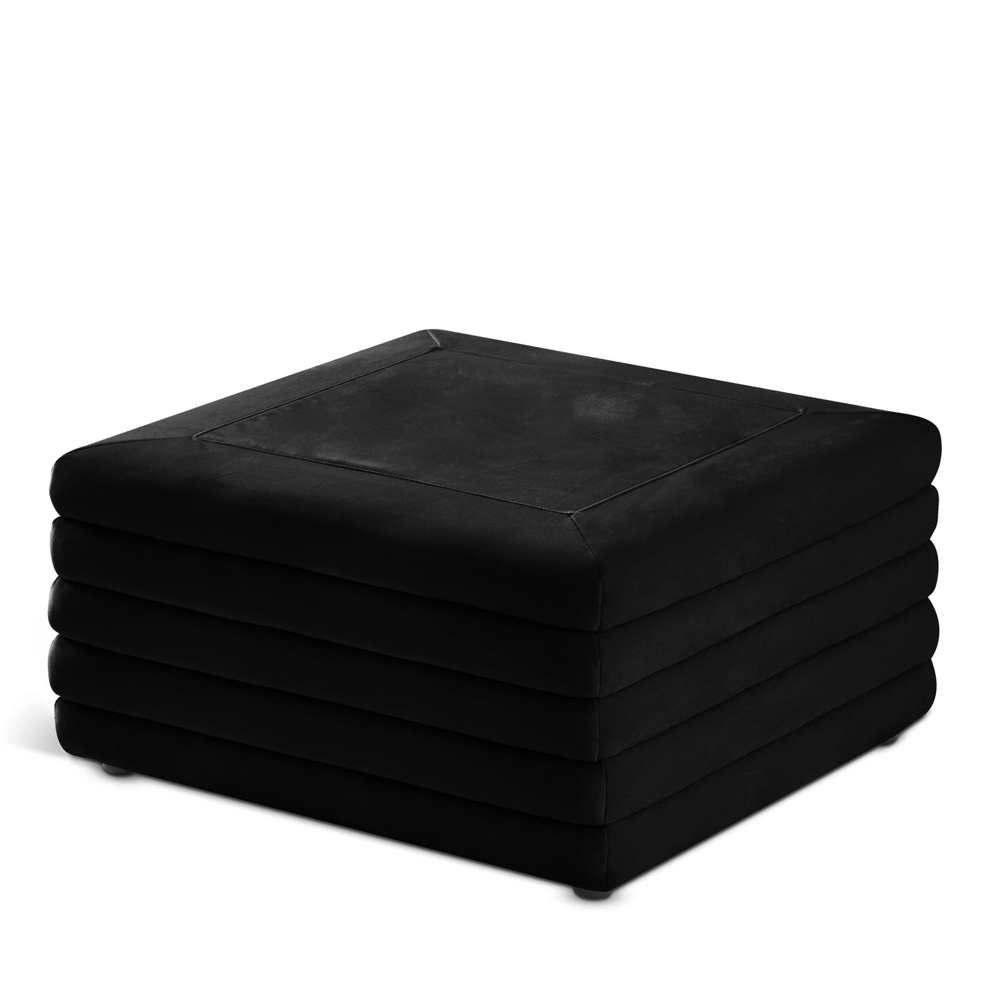 Lorenzo Velvet Ottoman | Coffee