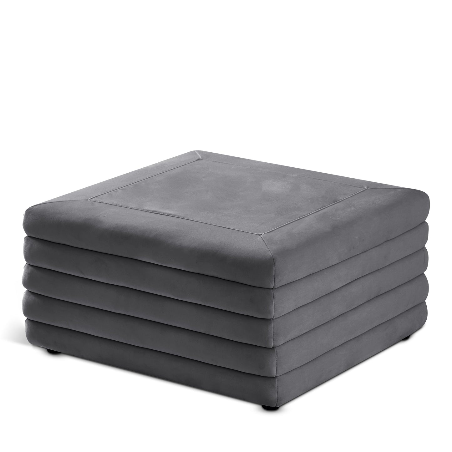 Lorenzo Velvet Ottoman | Coffee