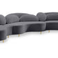 Vivacious Velvet 3pc. Sectional