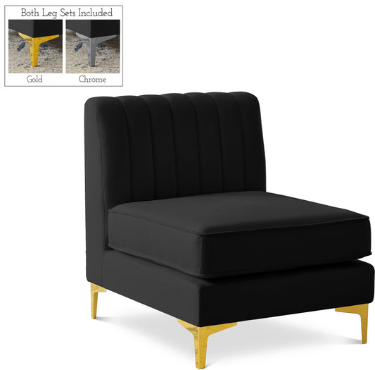 Alina Velvet Modular Armless Chair