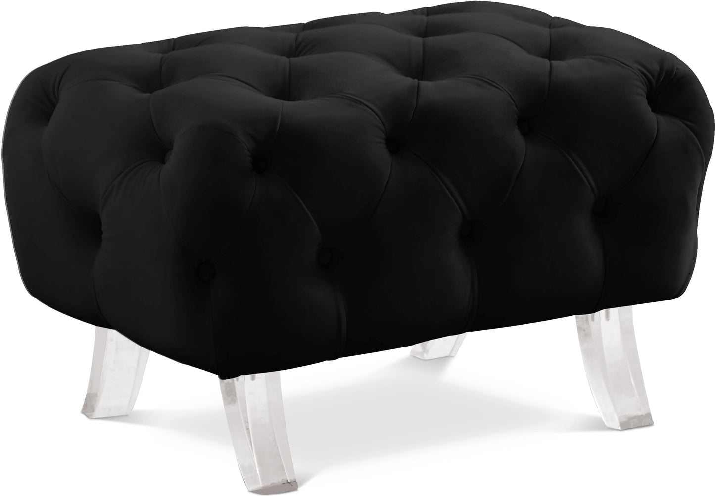 Crescent Velvet Ottoman