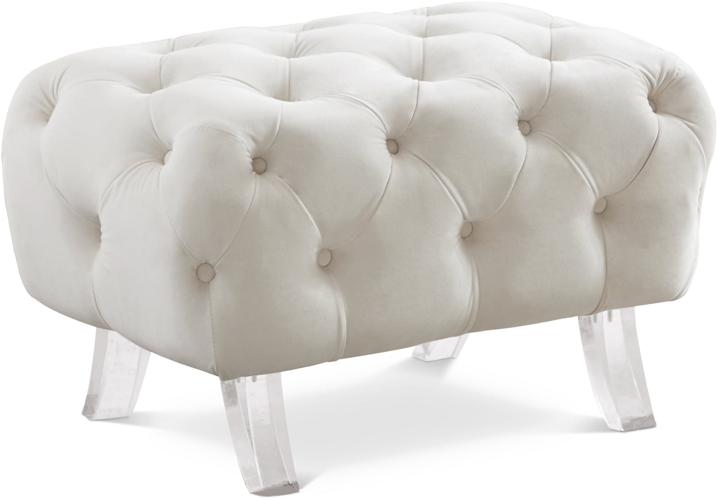 Crescent Velvet Ottoman