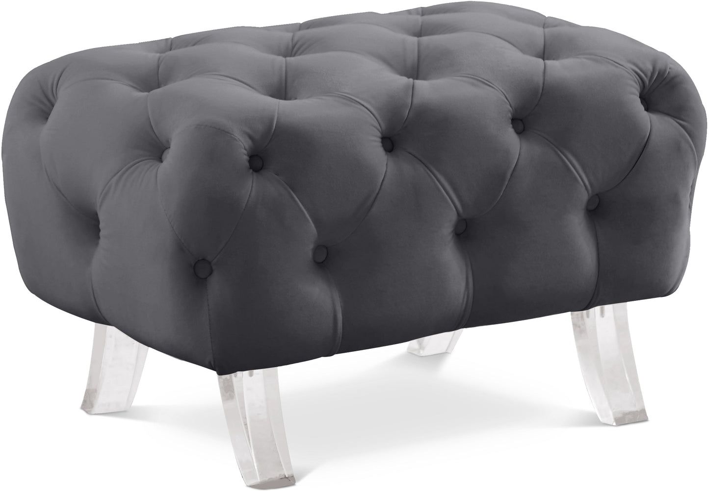 Crescent Velvet Ottoman