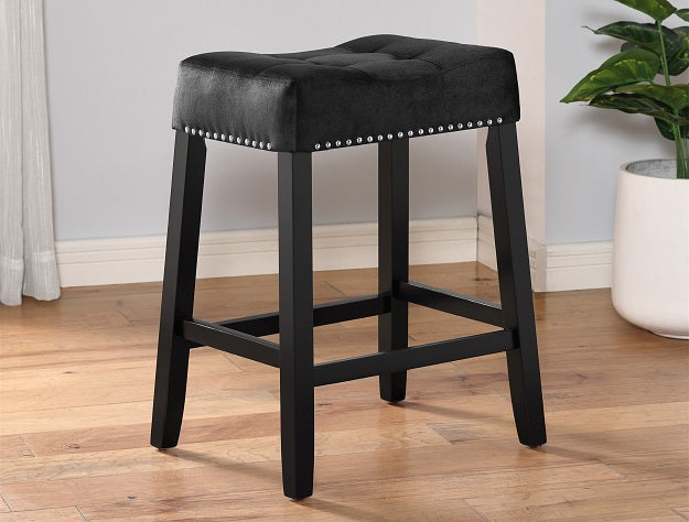 1715C-24-BK LENNON SADDLE COUNTER BAR STOOL 24"