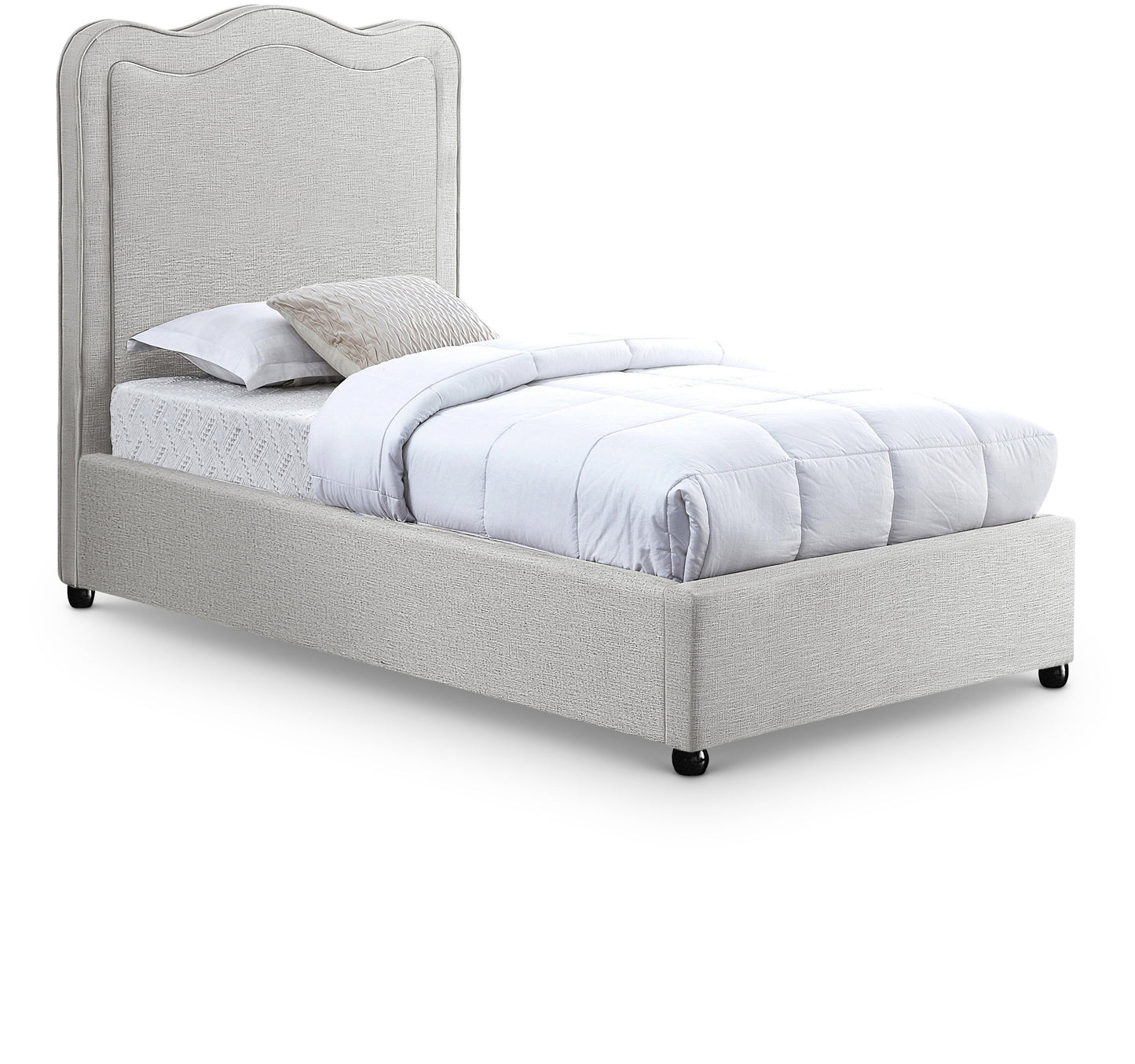 Felix Linen Textured Fabric Twin Bed