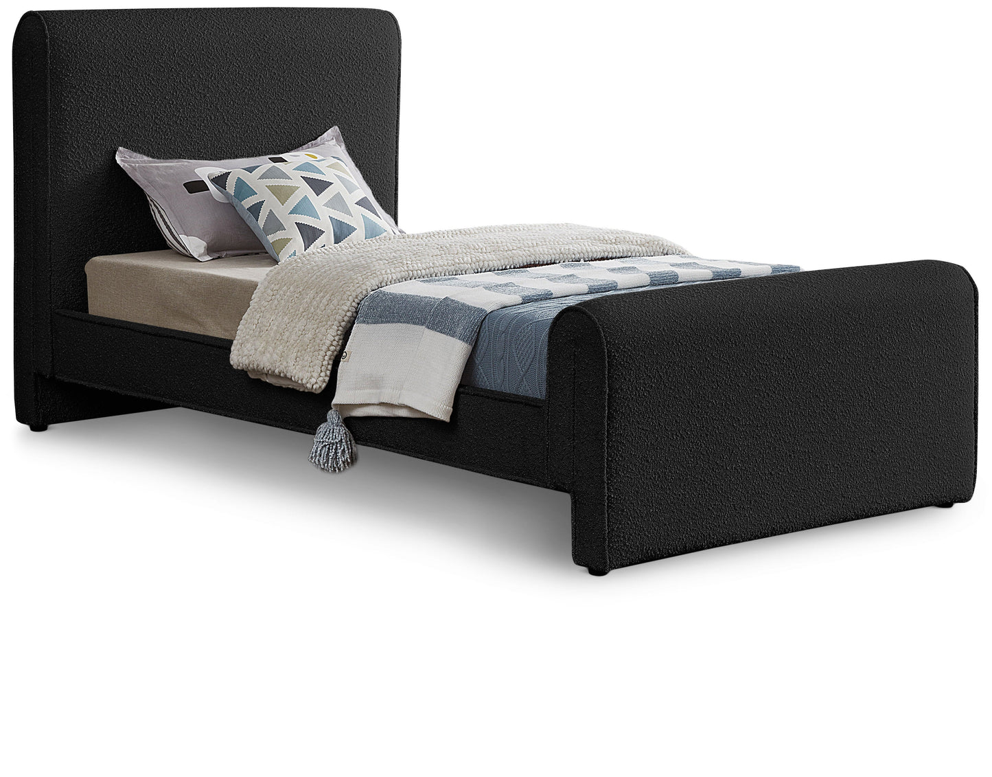 Stylus Boucle Fabric Twin Bed