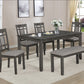 2325SET-GY PAIGE 6-PC DINETTE SET WITH BENCH