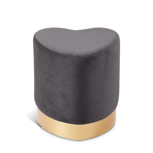 Heart Velvet Ottoman | Stool