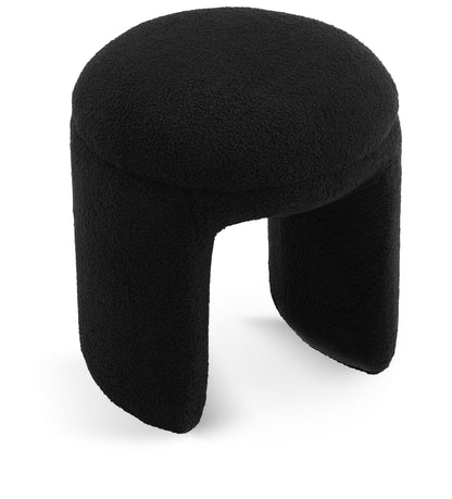 Bowen Faux Shearling Teddy Fabric Ottoman / Stool