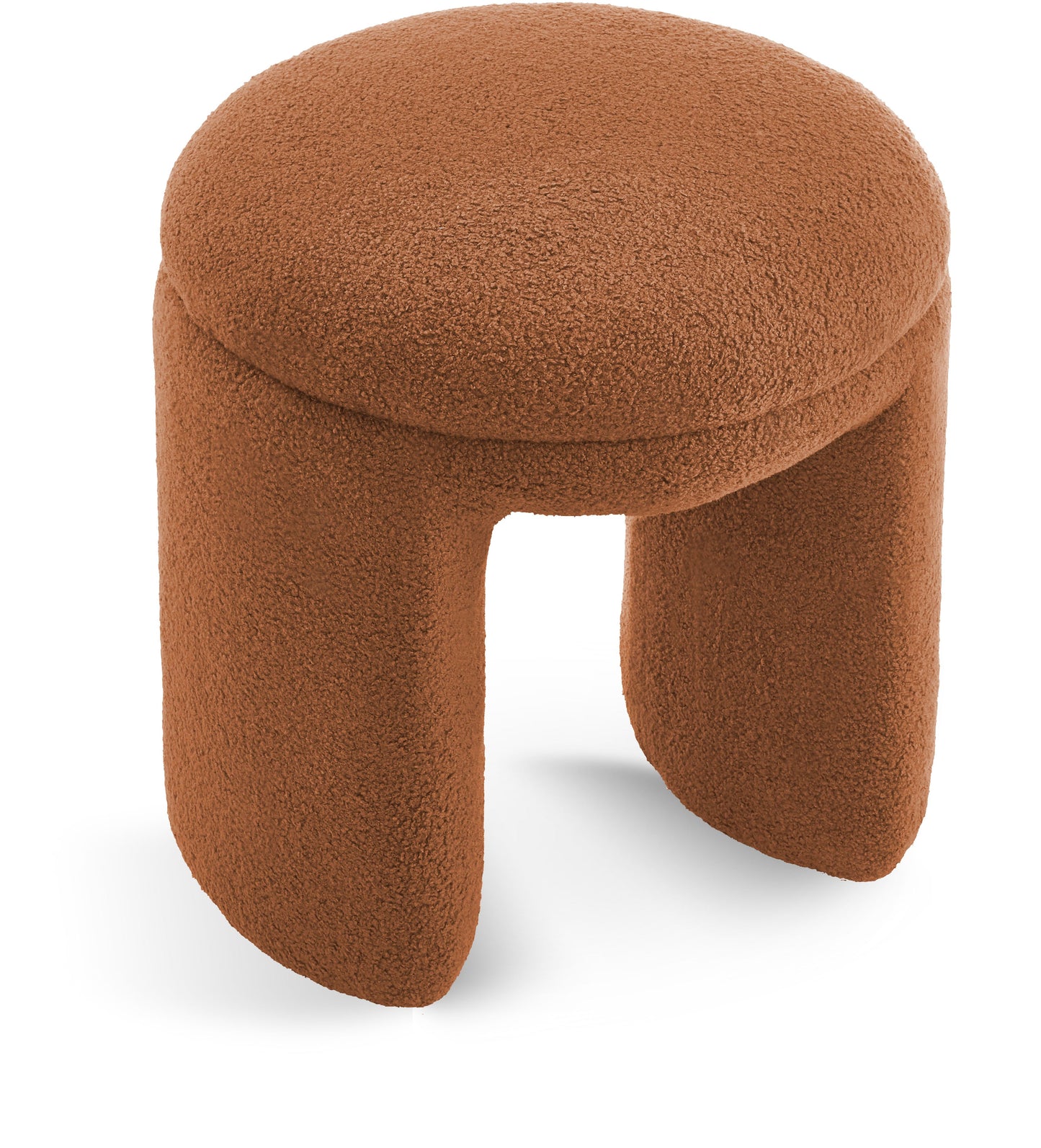 Bowen Faux Shearling Teddy Fabric Ottoman / Stool