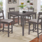 2754SET-GY HENDERSON 5PK CONTR HT DINETTE GREY