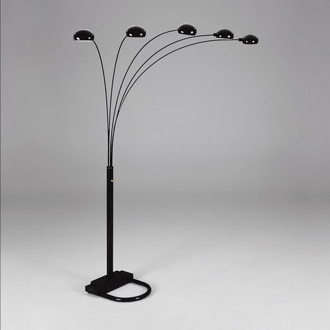 4888B-BK PEACOCK SHADE FLOOR LAMP BK 82"H