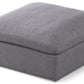 Serene Linen Textured Fabric Deluxe Comfort Ottoman