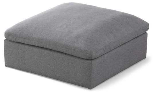 Serene Linen Textured Fabric Deluxe Comfort Ottoman