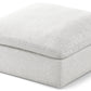 Serene Linen Textured Fabric Deluxe Comfort Ottoman