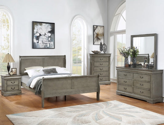 SETB3550 LOUIS PHILIP GREY BEDROOM GROUP