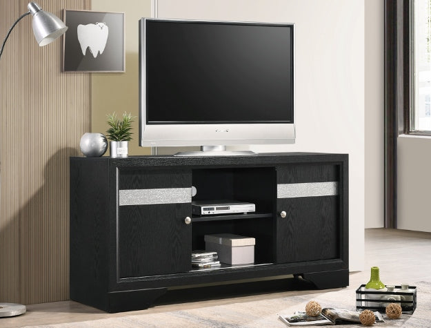 B4670-8 REGATA TV STAND BLACK/SILVER